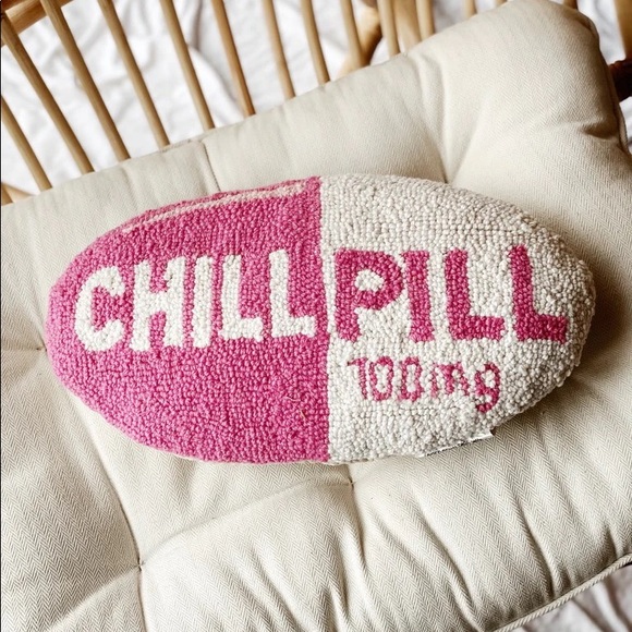 Wild Luxe Accents Last Handcrafted Take A Chill Pill Pillow Pink